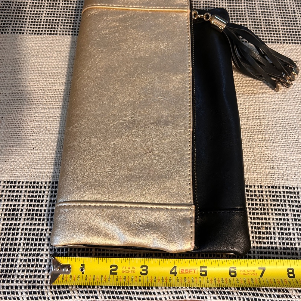 Gold and Black Clutch with Tassel